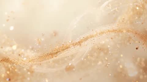 Golden Particle Ribbon Flowing Across Soft Bokeh Backdrop for Luxury Motion Background