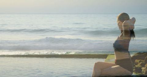 Serene Evening Watched by Seawall at Sunset - Download Free Stock Images Pikwizard.com