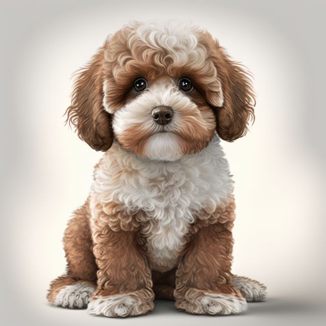 Close up of cute bichon dog on white background, created using generative ai technology. Dog and pet animal concept digitally generated image.