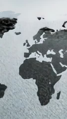 Vertical animated band revealing dark continents on textured world map