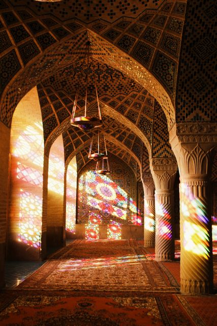 Vibrant Stained Glass Light in Islamic Architecture - Download Free Stock Photos Pikwizard.com