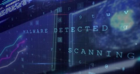 digital malware notification in futuristic interface - Download Free Stock Images Pikwizard.com