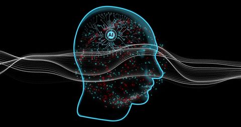 human head contour with ai digital data connections - Download Free Stock Images Pikwizard.com