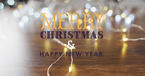 Festive Christmas and New Year Greeting with Lights