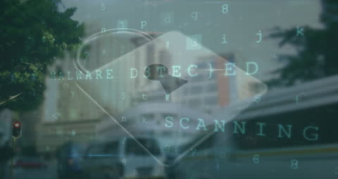 Cybersecurity Alert with Digital Lock and Code Overlay