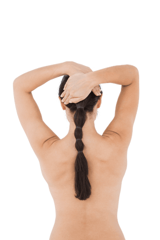 Caucasian Woman's Back on Transparent Background Promoting Skin Health