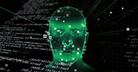 Digital Human Face in Data Network Illustration - Download Free Stock Images Pikwizard.com