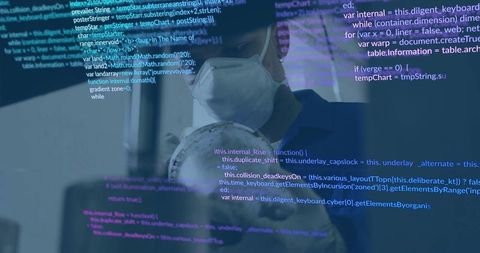 Scientist Examining Mannequin in Advanced Tech Laboratory