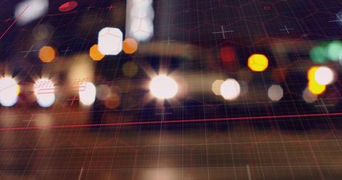 Abstract Digital Interface with City Lights at Night - Download Free Stock Images Pikwizard.com