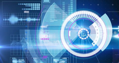 Futuristic Interface with Data Processing and Digital HUD - Download Free Stock Images Pikwizard.com