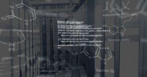 Holographic Data and Chemistry Interface in Modern Server Room - Download Free Stock Images Pikwizard.com