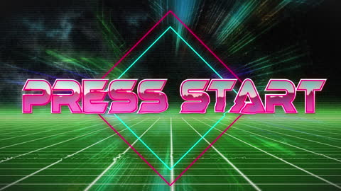 Retro Futuristic Press Start Video Animation