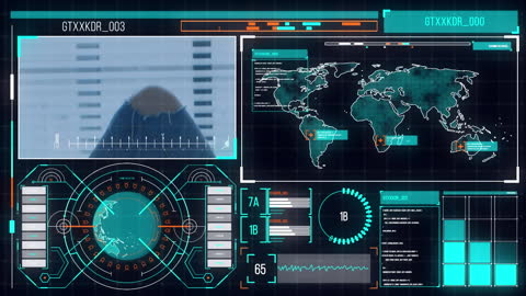 Abstract Global Data Network Interface on Digital Display