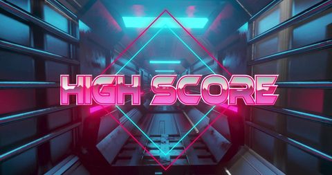 Retro futuristic high score digital display