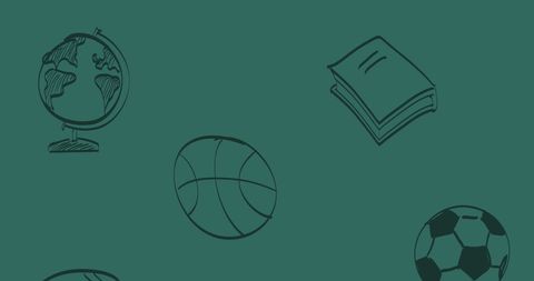 Back to School Sale with School Icons on Green Background