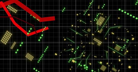Digital Data Processing Visualization with Circuit Board Elements - Download Free Stock Images Pikwizard.com