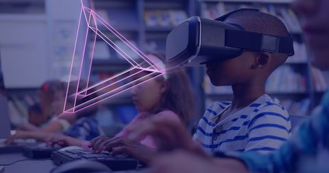 Kids Exploring Virtual Reality for Interactive Learning Experience - Download Free Stock Images Pikwizard.com