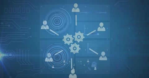 Network Connectivity and Data Processing Visualization - Download Free Stock Images Pikwizard.com