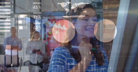 Innovative Business Team with Digital Data Visualization