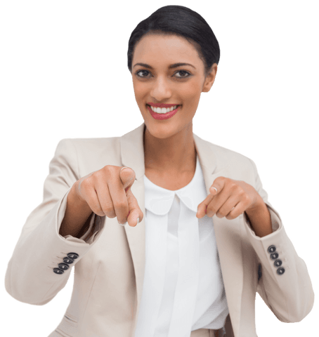 transparent enthusiastic smiling businesswoman pointing - Download Free Stock Videos Pikwizard.com