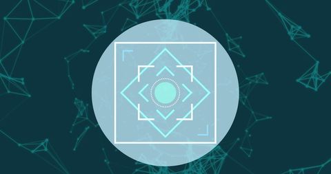 Futuristic interface with geometric digital design