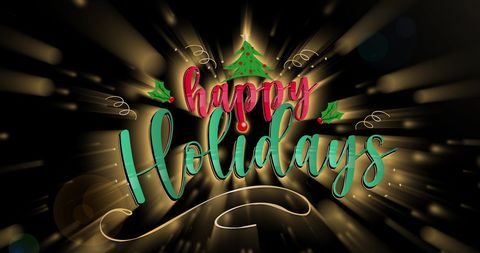 Festive Happy Holidays Greeting with Christmas Ornament