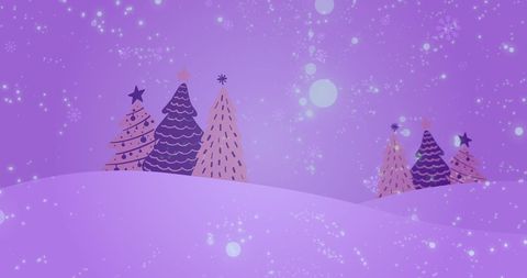 Whimsical Winter Wonderland with Sparkling Fir Trees