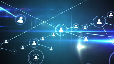 Digital Networking Concept with Social Connections Icons