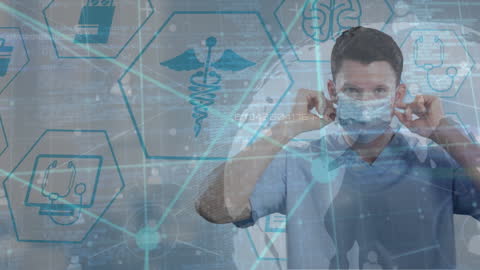 Doctor with Futuristic Medical Interface and Digital Connections