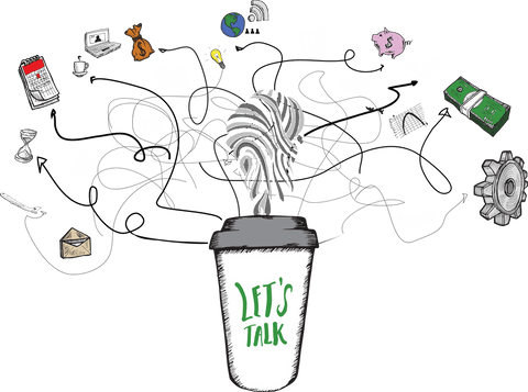 doodle coffee cup art with transparent business icons - Download Free Stock Videos Pikwizard.com
