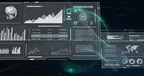 Futuristic Data Analysis Interface with Global Network Elements - Download Free Stock Images Pikwizard.com