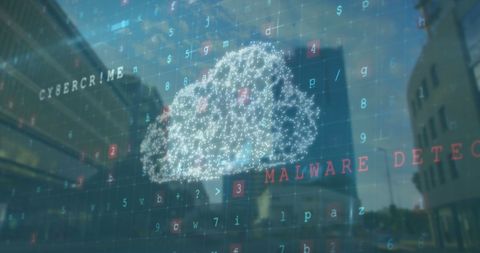 Digital Cloud with Malware Detection Over Cityscape - Download Free Stock Images Pikwizard.com