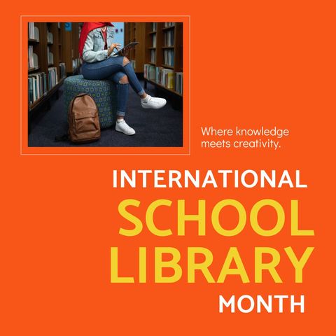 Celebrating International School Library Month with Student and Tablet - Download Free Stock Templates Pikwizard.com