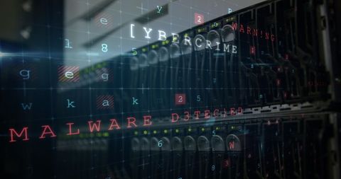 Cybersecurity Threat Alert in Data Center Environment - Download Free Stock Images Pikwizard.com