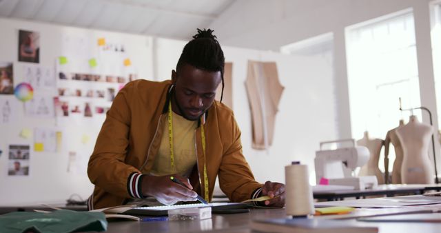 African American fashion designer working in studio - Download Free Stock Images Pikwizard.com