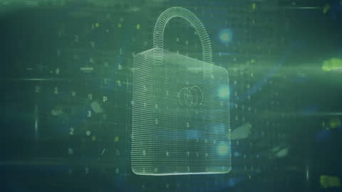 Digital Padlock Symbolizing Online Security in Virtual Network