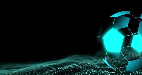 Digital football with futuristic technology elements