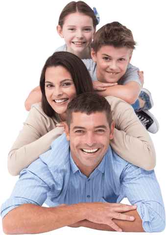 Transparent Smiling Family Stack Together in Fun Tiered Pose - Download Free Stock Videos Pikwizard.com