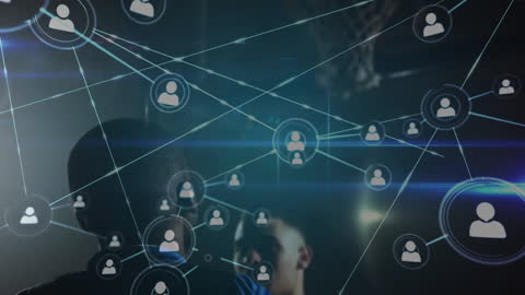 Digital Network Overlaid on Basketball Game Visualizing Online Community