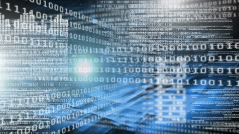 Abstract Digital Binary Code Overlay on Soft Glow