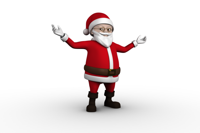 Cute Transparent Cartoon Santa Claus Character With Open Arms - Download Free Stock Videos Pikwizard.com