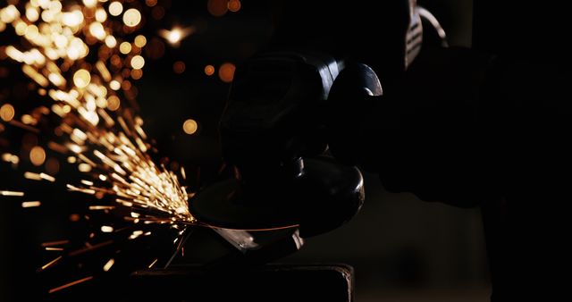 Worker Grinding Metal With Sparks in Workshop - Download Free Stock Images Pikwizard.com