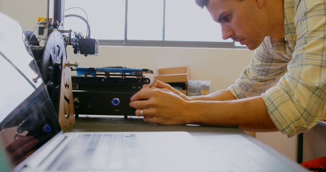 Engineer Operating 3D Printer in Modern Workshop - Download Free Stock Images Pikwizard.com