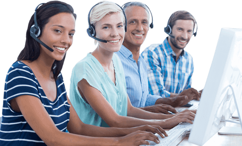 Diverse Team Engaging in Virtual Customer Support on Transparent Background - Download Free Stock Videos Pikwizard.com