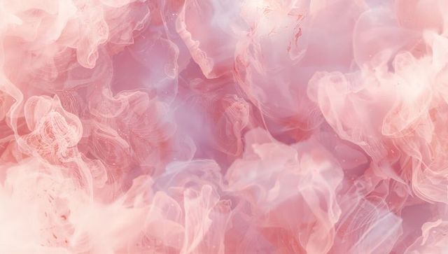Swirling pastel wisps creating dreamy pink nebula with delicate filament textures