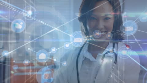 Doctor with Global Network Connectivity Concept