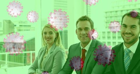 Business Professionals Smiling During Pandemic Collaboration