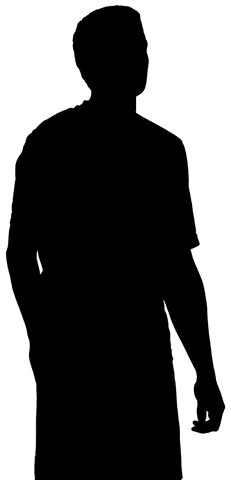 Silhouette of sportsman on transparent background for lifestyle concept