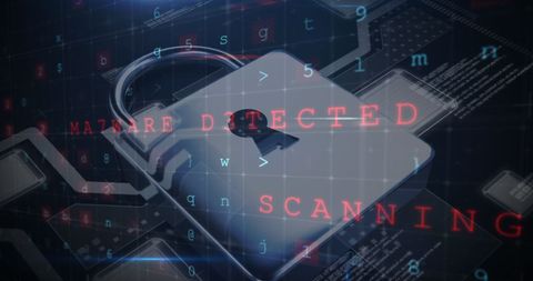 Cybersecurity Lock with Malware Detection Graphics - Download Free Stock Images Pikwizard.com