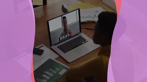 Schoolgirl Using Laptop for Online Connection Learning